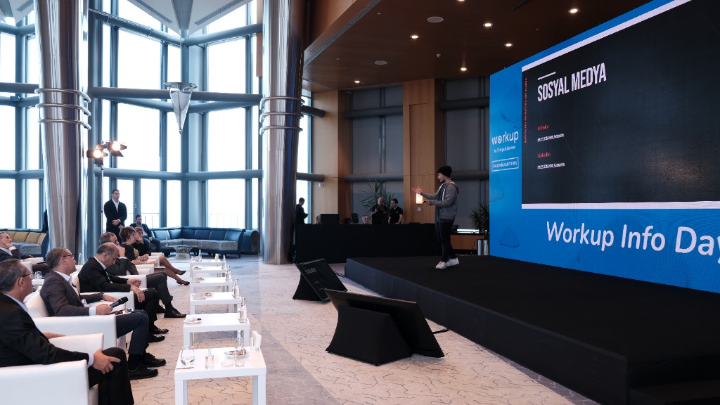 Atlas Akbulut presenting at Workup Info Day, İş Bankası